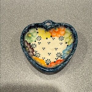 New Polish Pottery - Mini Heart Trinket Dish